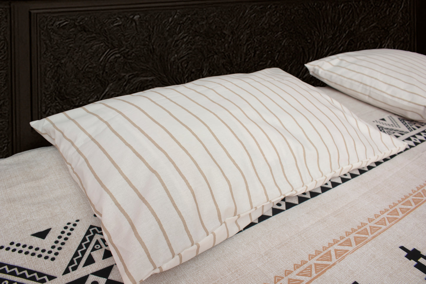 Cotton White Black Striped