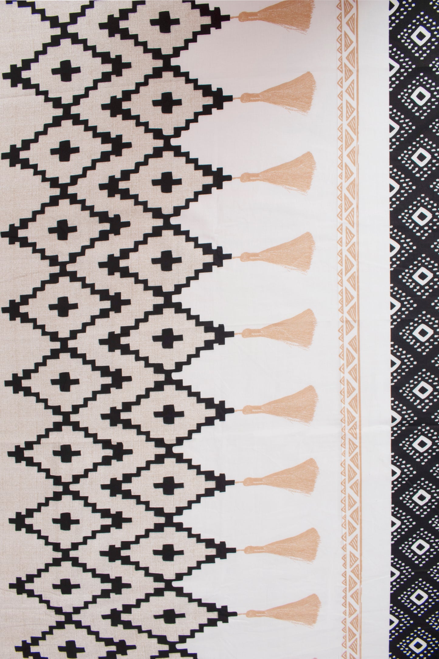 Cotton White Black Striped