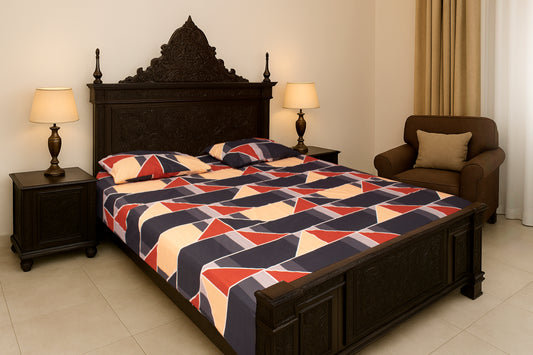 Cotton Blue Red Patterned